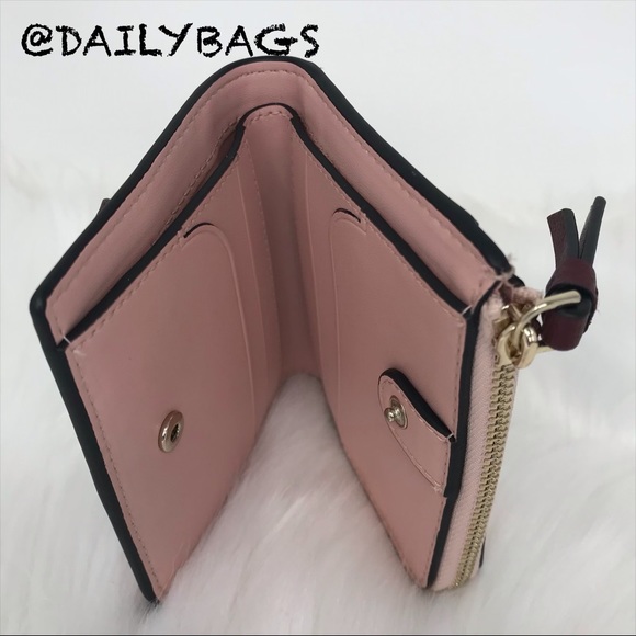KATE SPADE SMALL L-ZIP BIFOLD WALLET PUP DOG CHRY - Picture 6 of 7